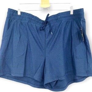 Athletic shorts XXXL blue Womans  moisture wicking athleisure soft 3XL